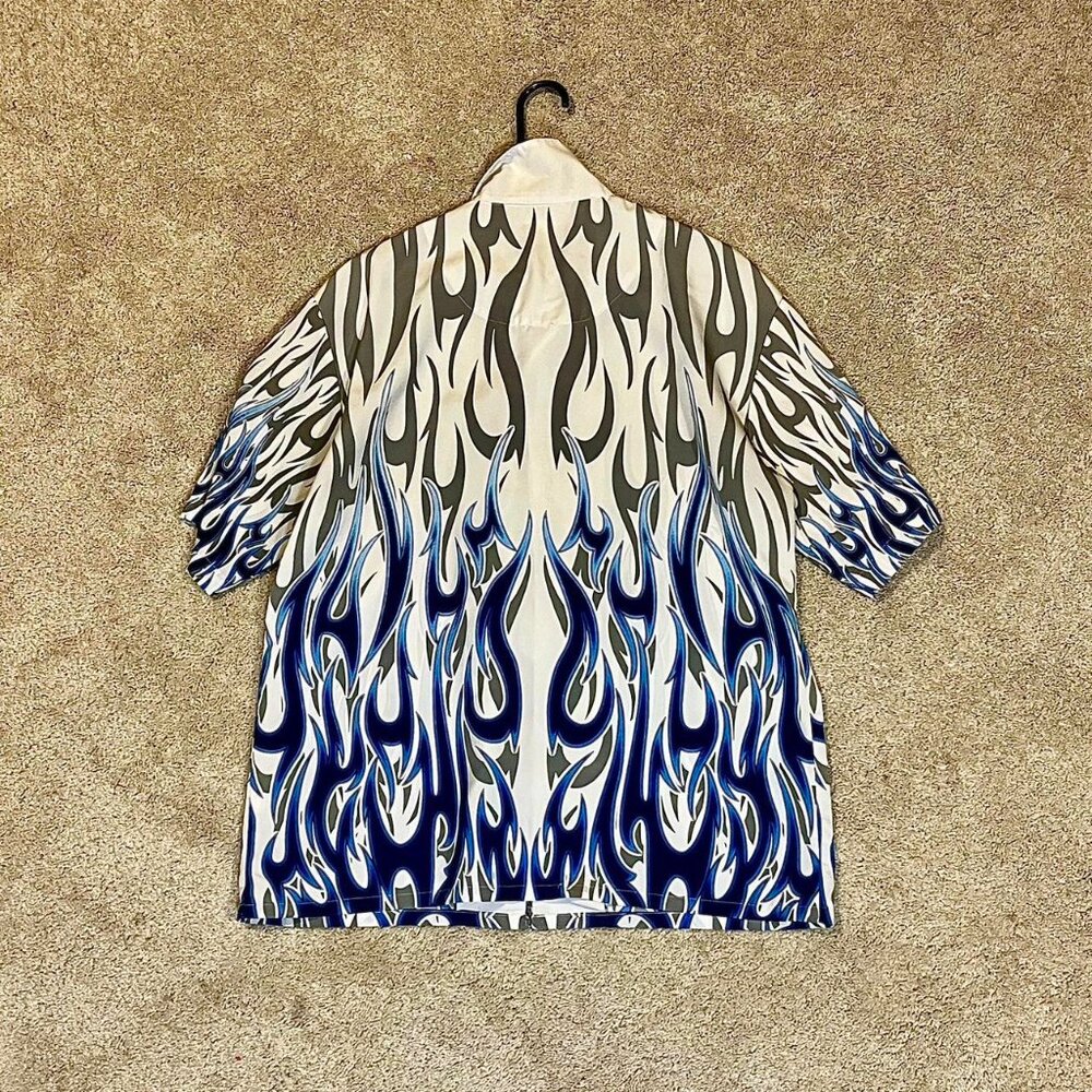 Button Up Blue Flame Shirt